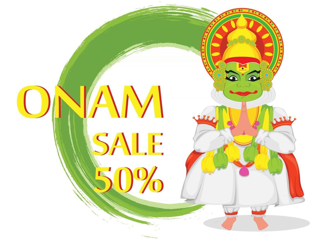 Kathakali dancer. Happy Onam festival vector