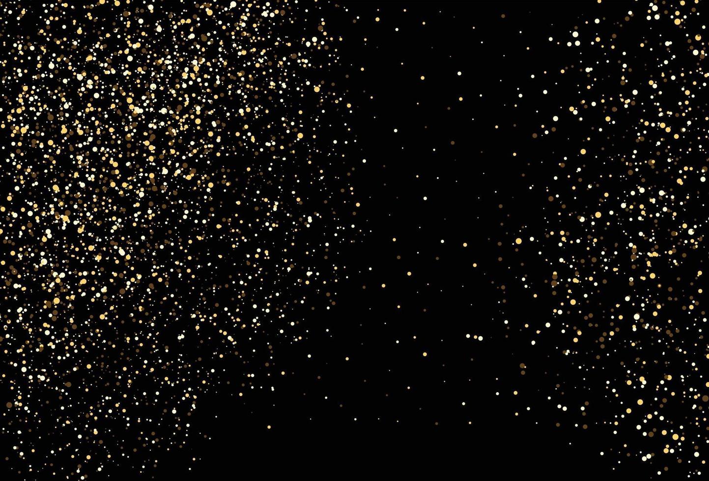 Golden dots on black background vector