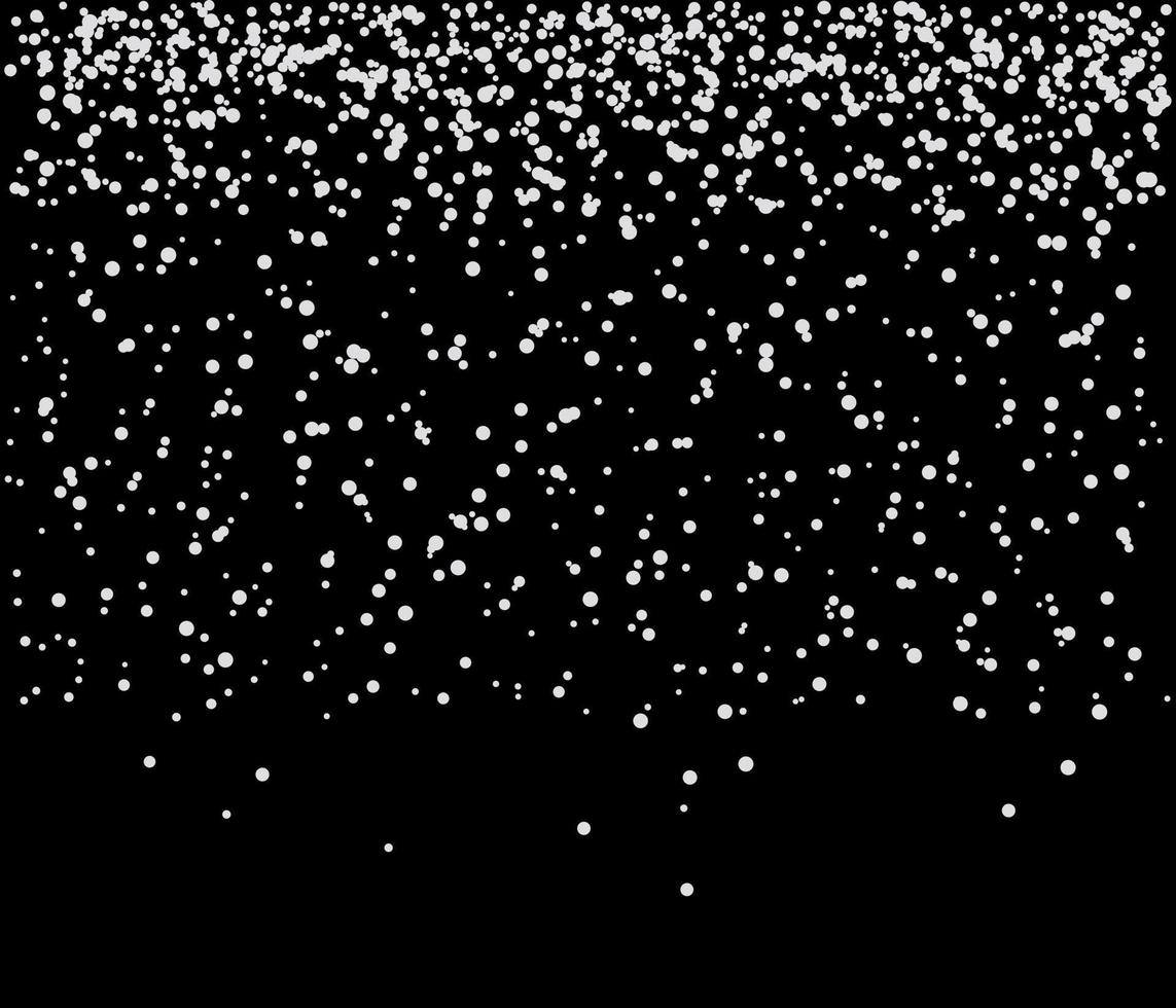 White dots falling from sky on black background vector