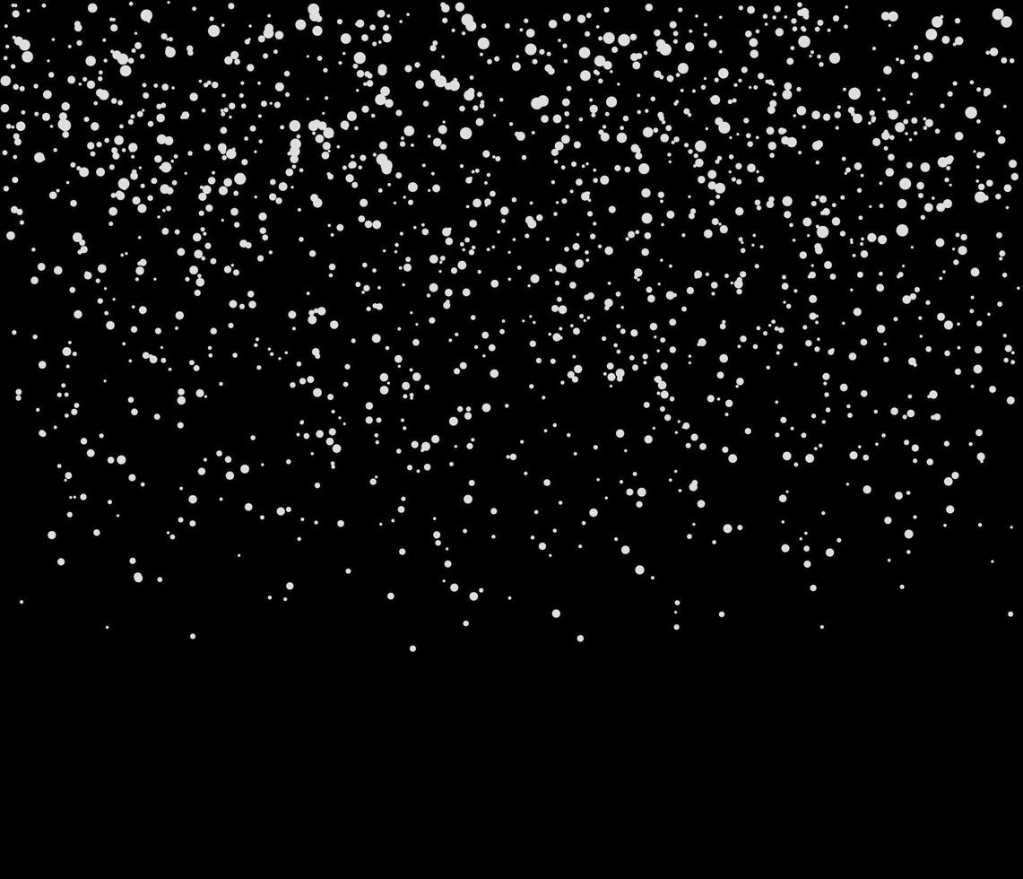 Falling confetti. White dots falling from sky vector