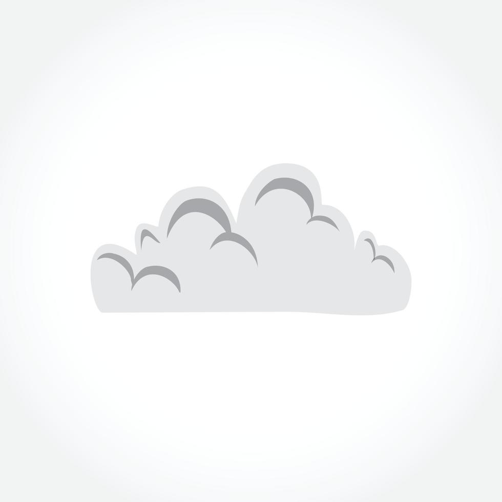 white cloud icon symbol concept. Vector flat cartoon illustration