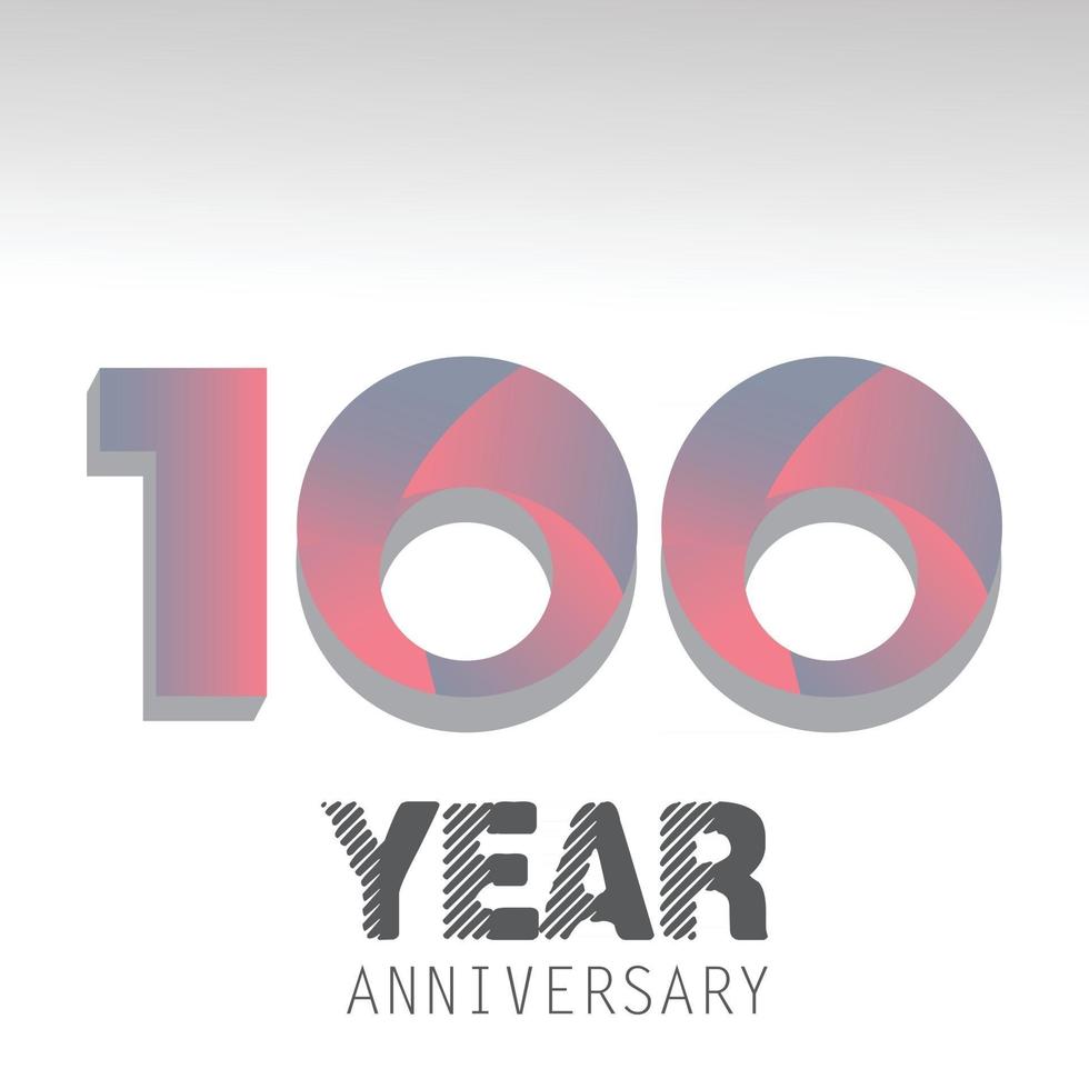 100 años aniversario logo vector ilustración color blanco