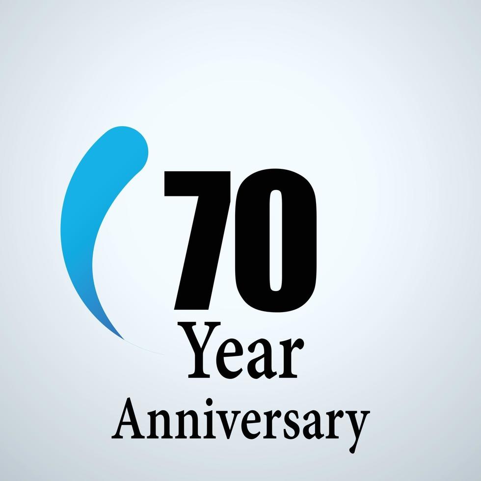 70 años aniversario logo vector ilustración color blanco