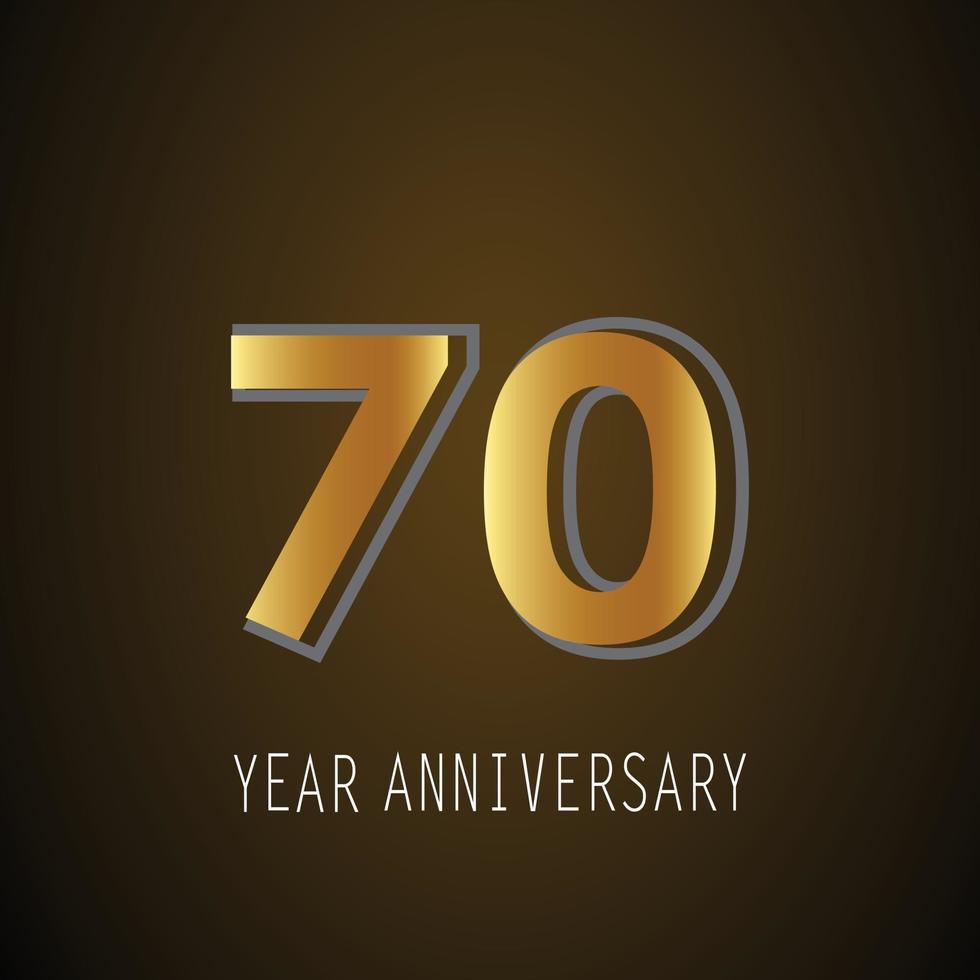70 Year Anniversary Logo Vector Template Design Illustration Color