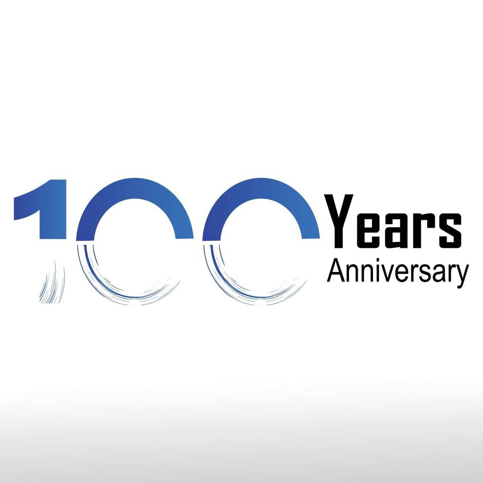 100 Year Anniversary Logo Vector Illustration White Color