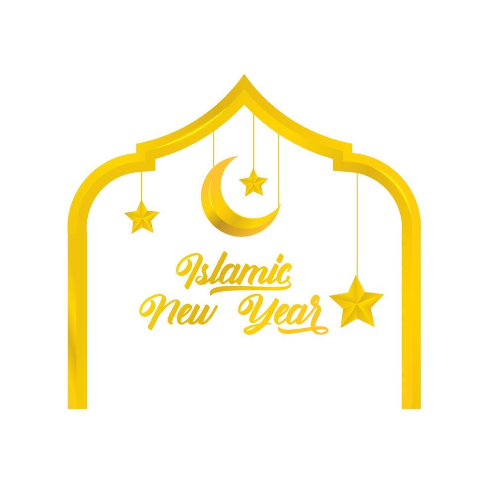 saludo de plantilla de oro año nuevo islámico vector