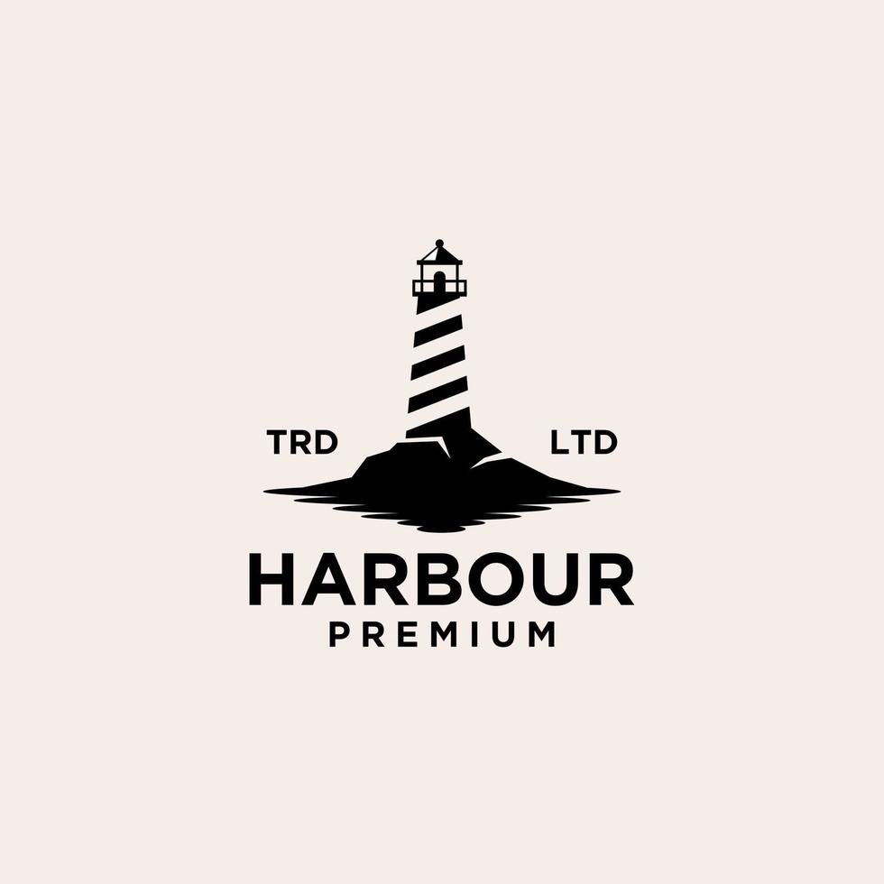 vintage premium minimalism lighthouse vector logo design