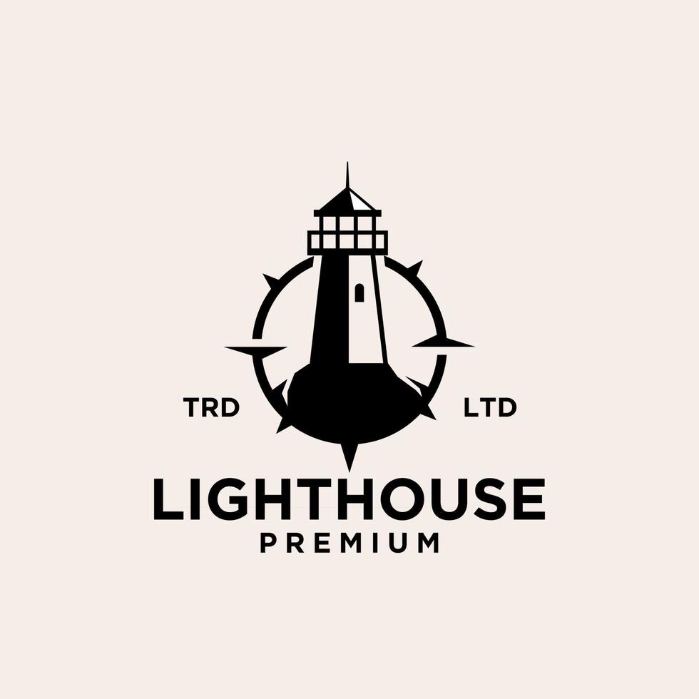 vintage premium minimalism lighthouse vector logo design