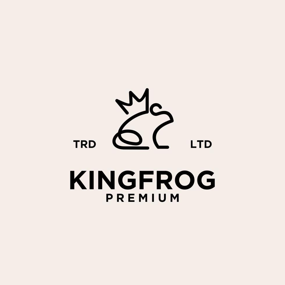 diseño de logotipo premium king frog line vector