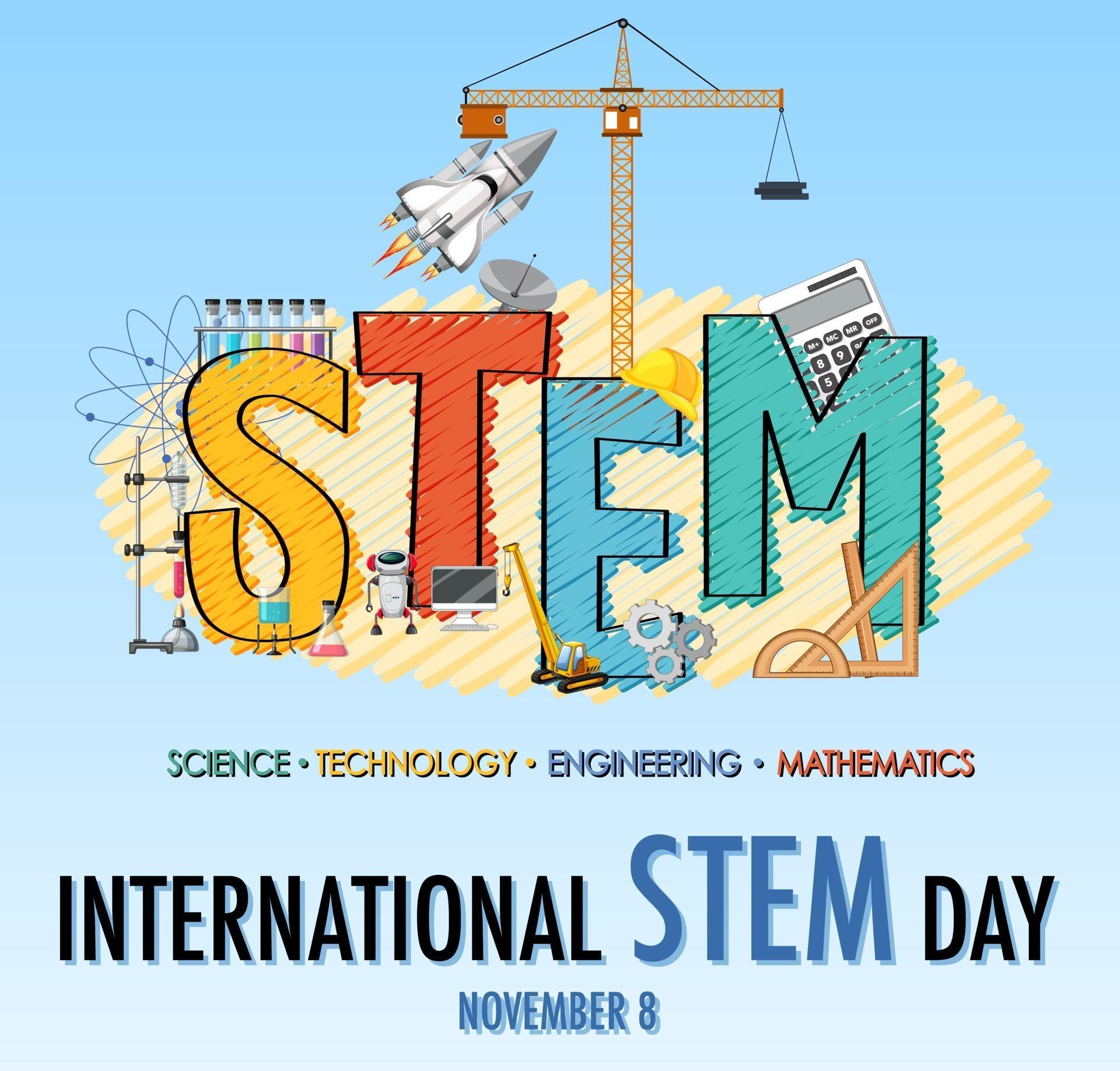 International STEM day on November 8th banner with STEM logo 2978384