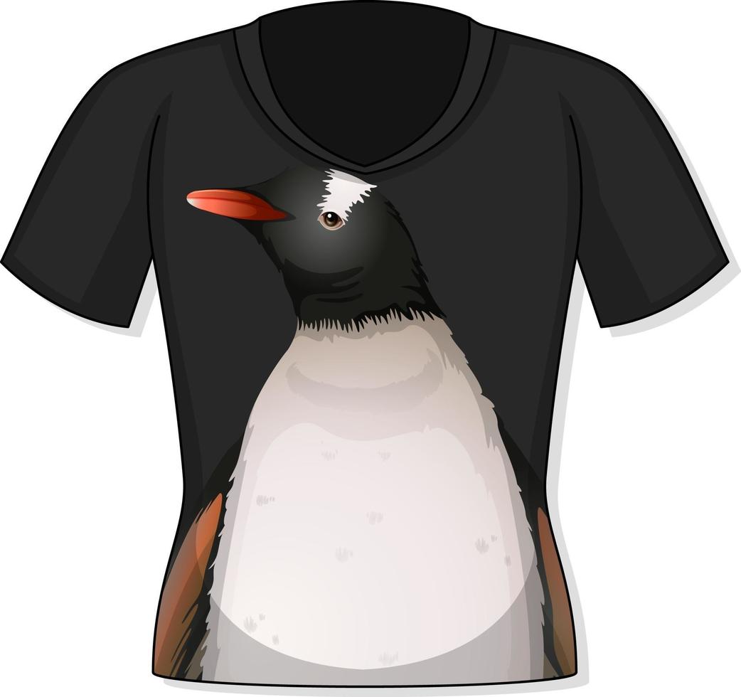 Front of t-shirt with penguin pattern vector