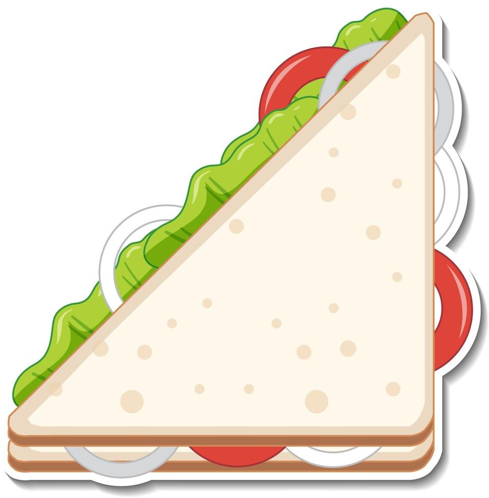 Pegatina sandwich triangular sobre fondo blanco. vector