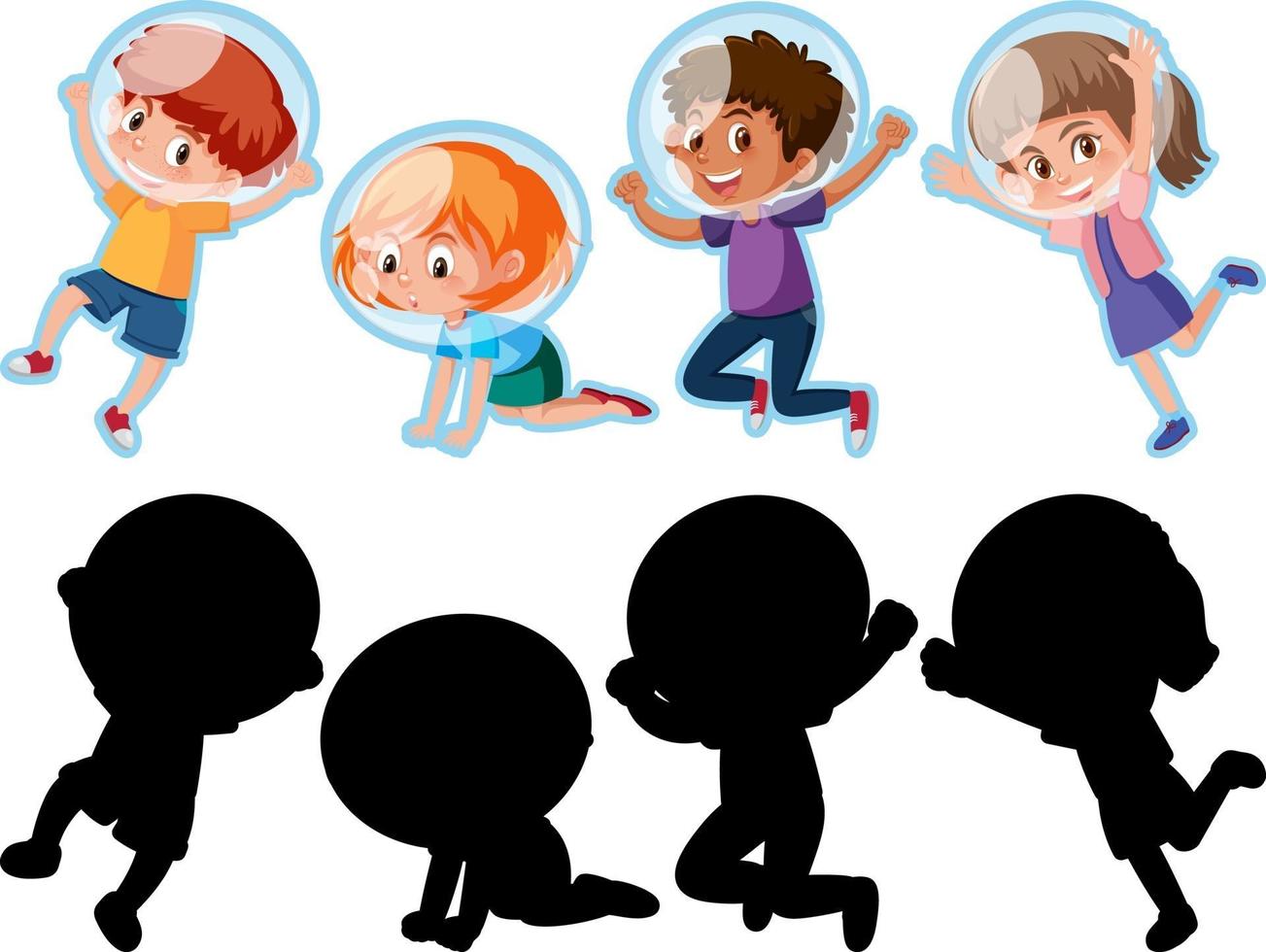 conjunto de diferentes personajes de dibujos animados para niños vector