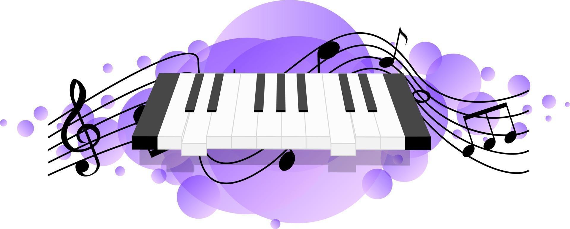 Electronic keyboard or electronic musical instrument music symbols vector