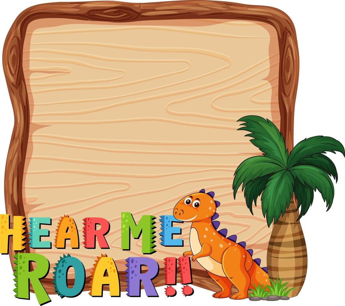 Empty Board Template With Cute Dinosaur On White Background 2978666 Vector Art At Vecteezy