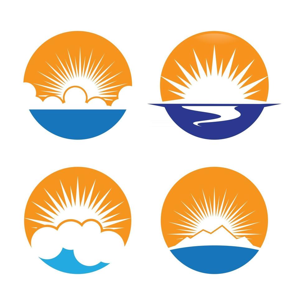Sunset logo images vector