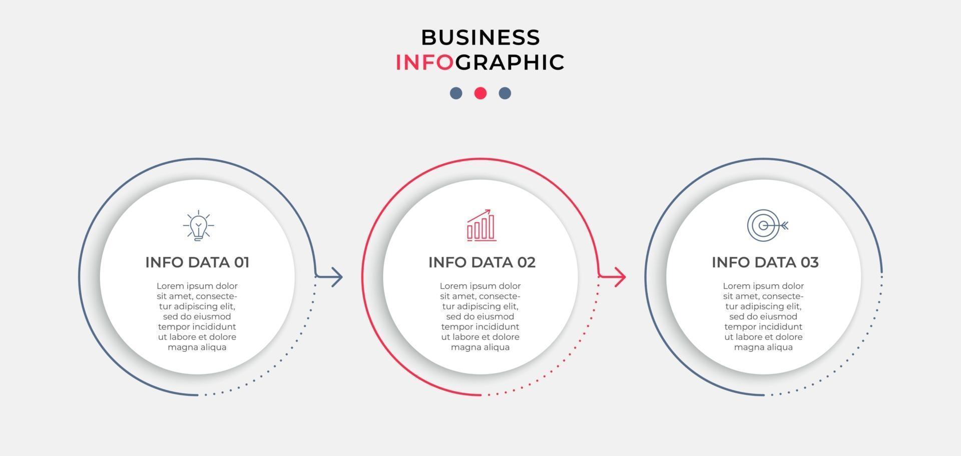 Infographic design business template with icons and 3 options or steps vector