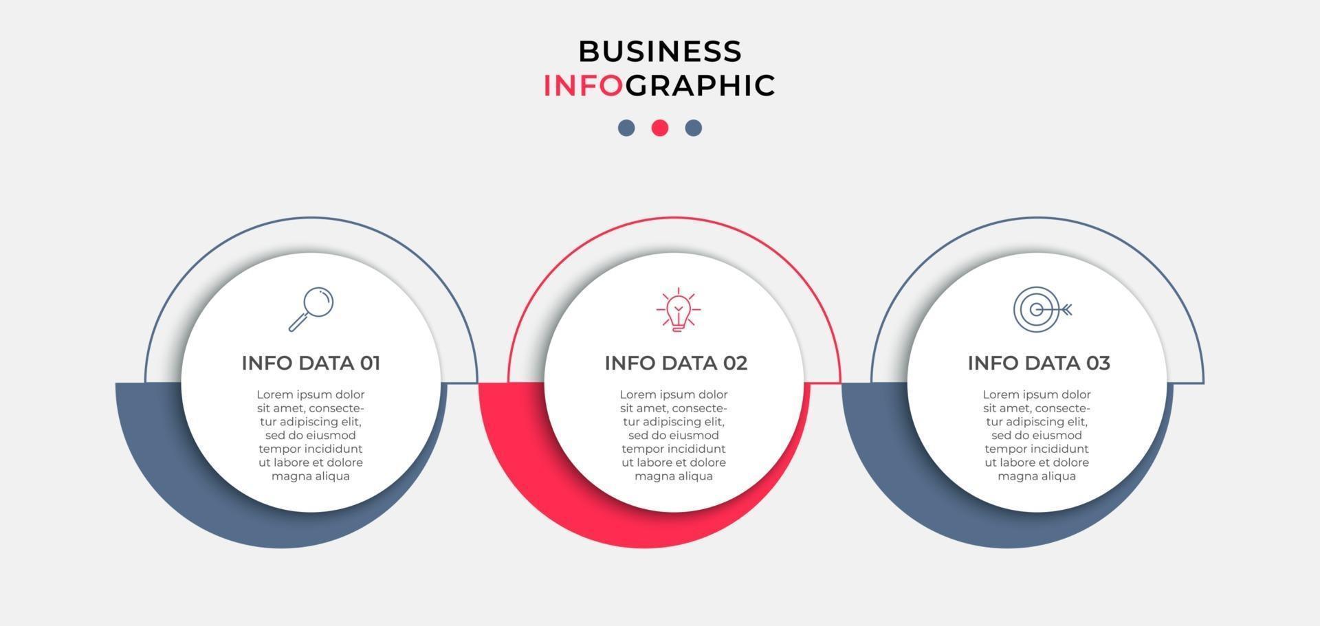 Infographic design business template with icons and 3 options or steps vector