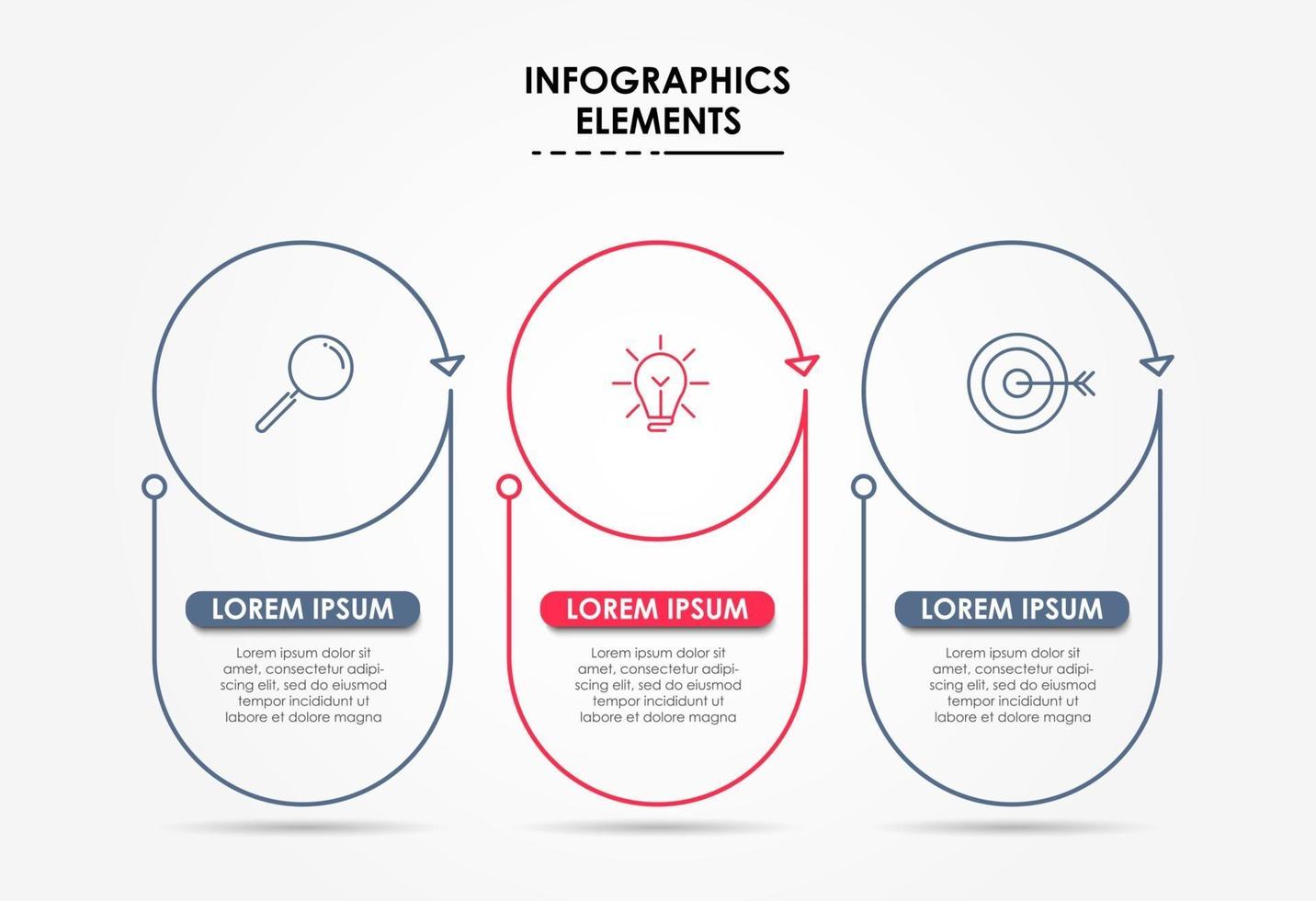 Infographic design business template with icons and 3 options or steps vector