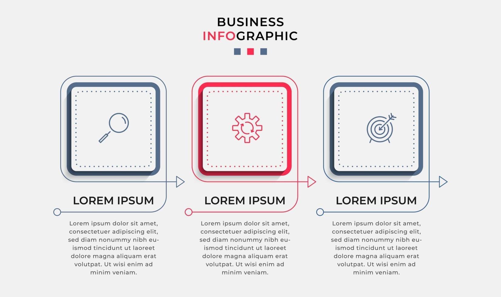 Infographic design business template with icons and 3 options or steps vector