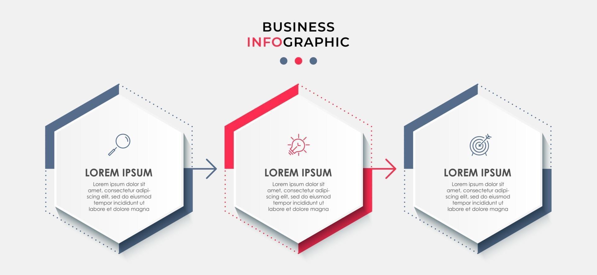 Infographic design business template with icons and 3 options or steps vector