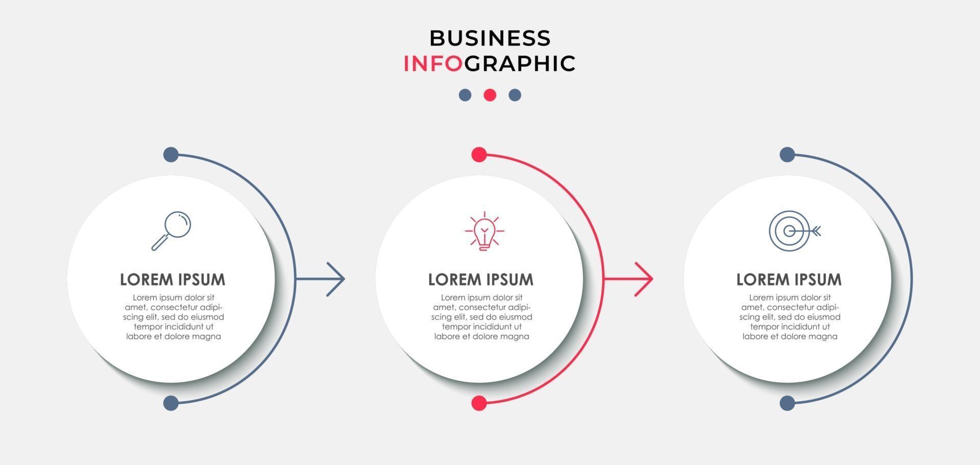 Infographic design business template with icons and 3 options or steps vector