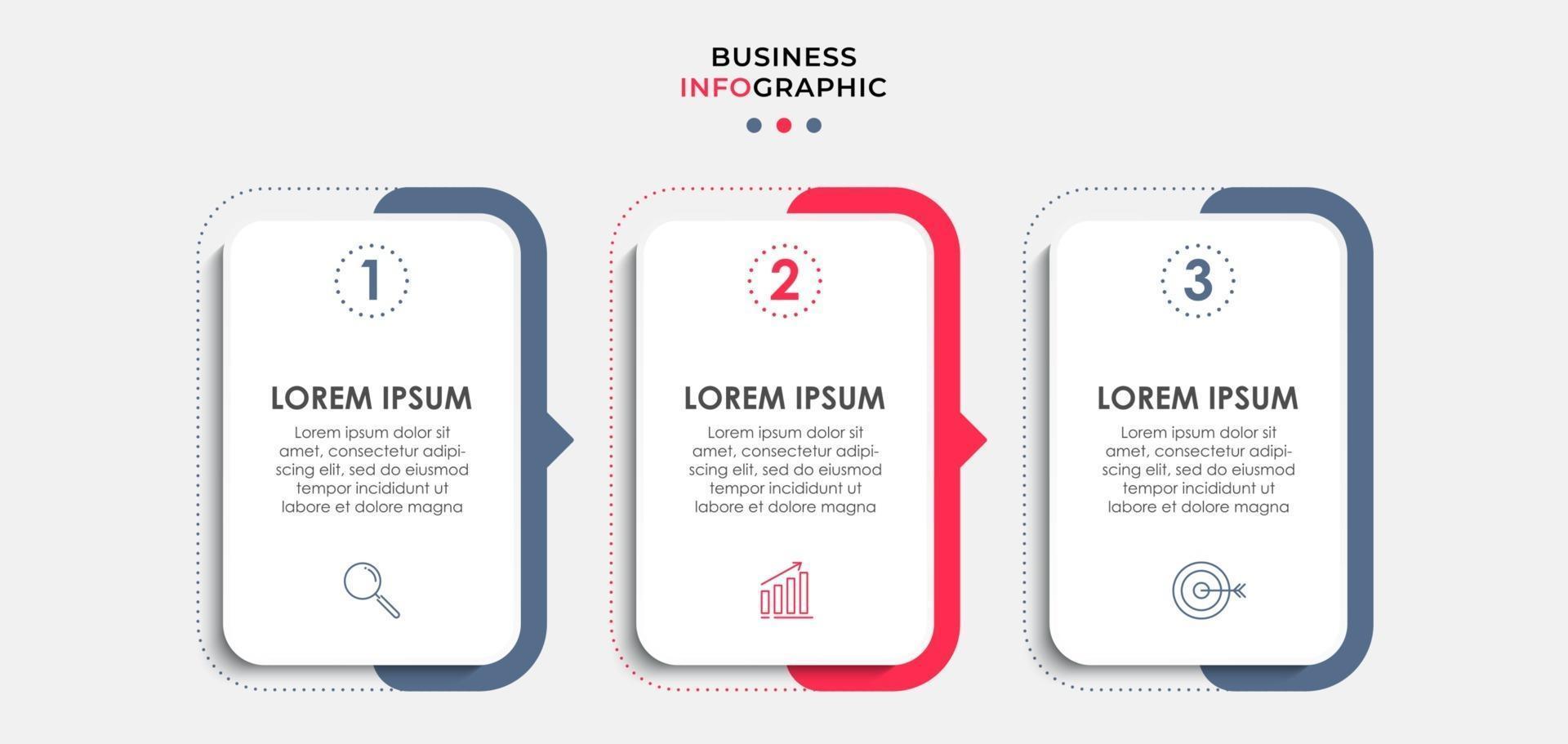 Infographic design business template with icons and 3 options or steps vector