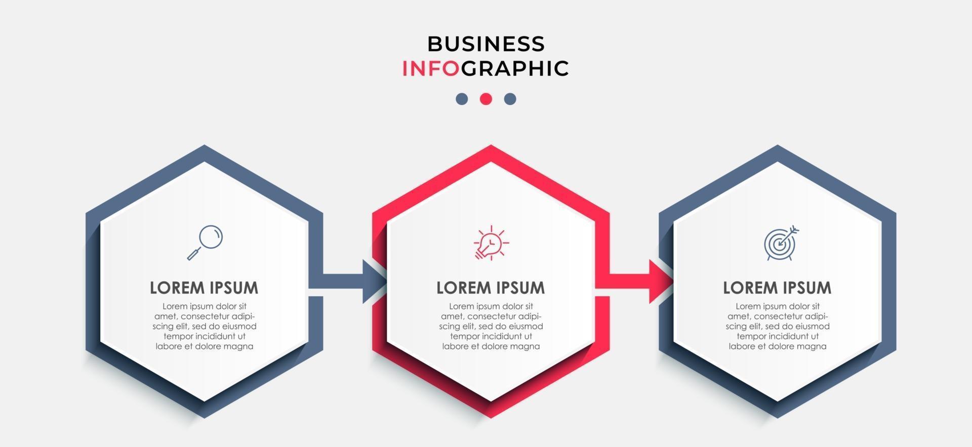 Infographic design business template with icons and 3 options or steps vector