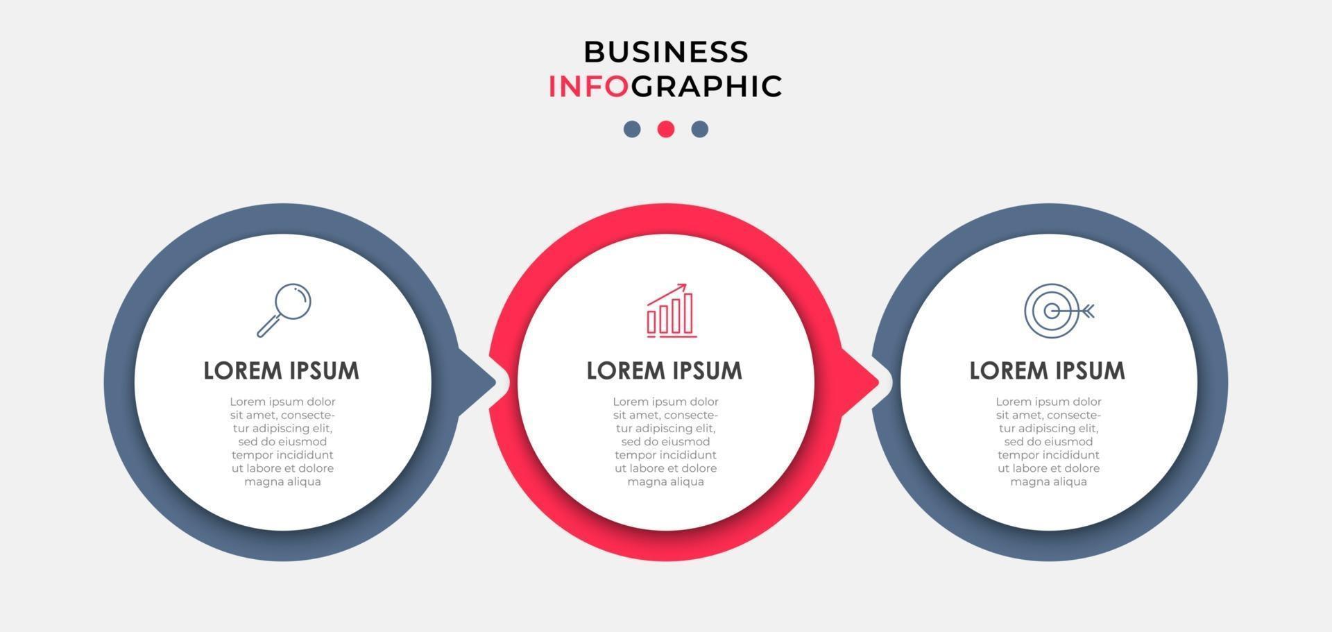 Infographic design business template with icons and 3 options or steps vector