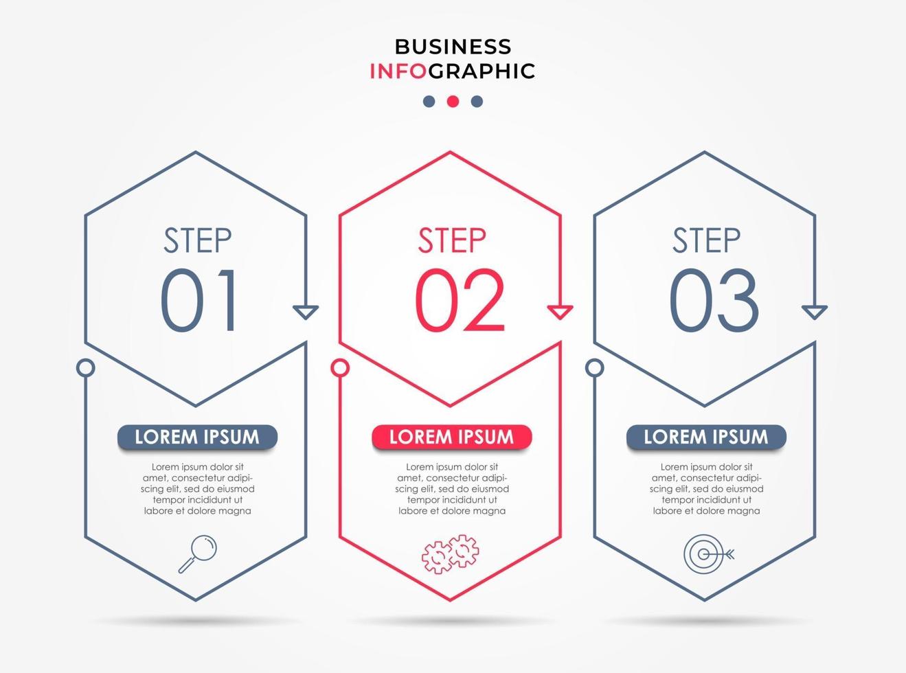 Infographic design business template with icons and 3 options or steps vector