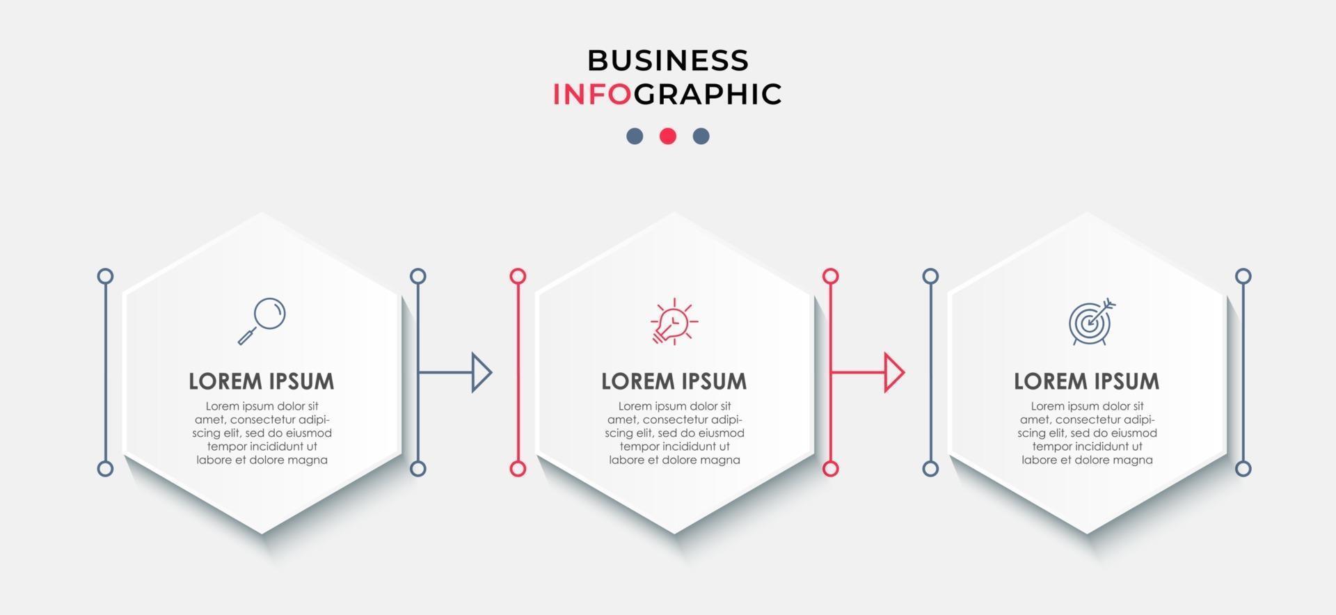 Infographic design business template with icons and 3 options or steps vector