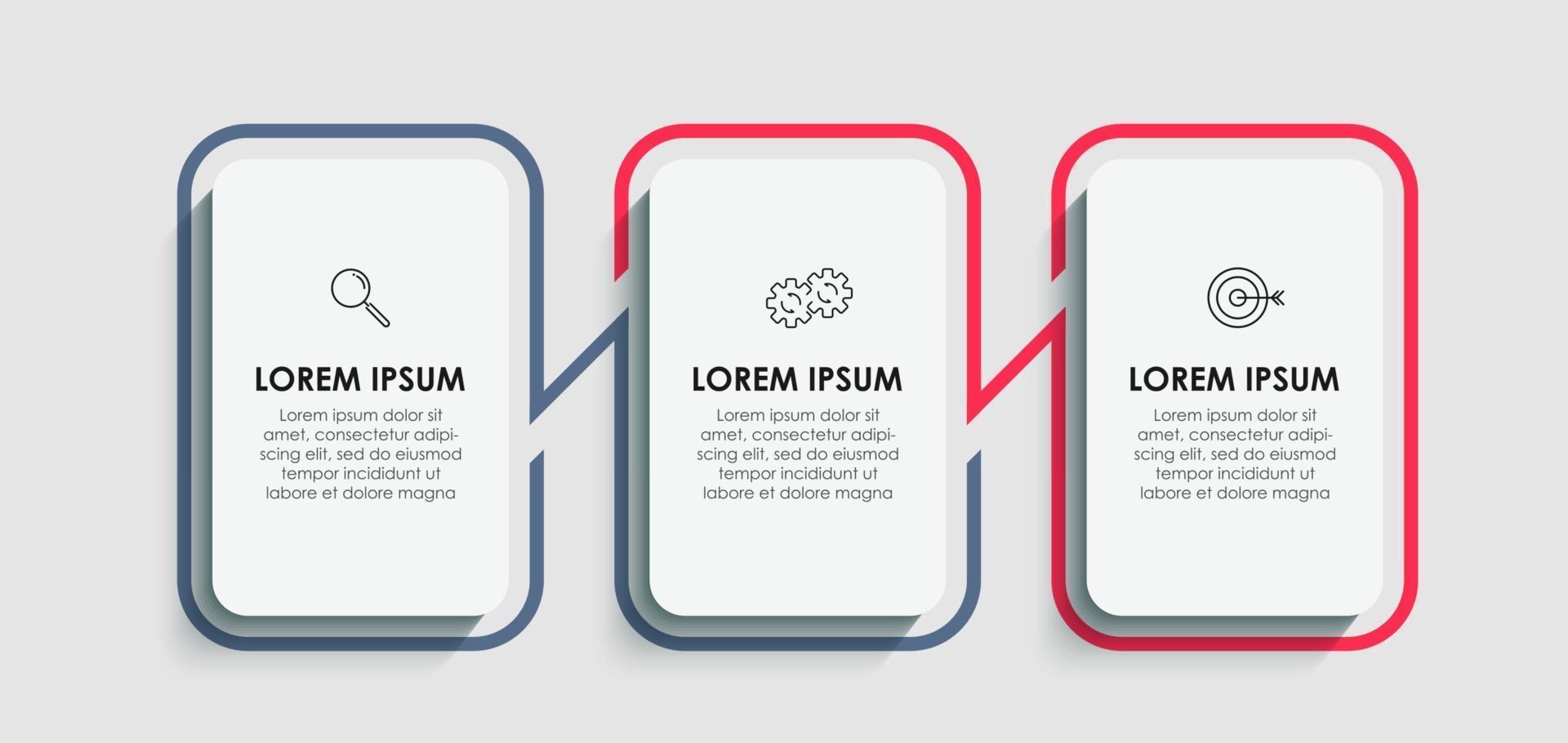 Infographic design business template with icons and 3 options or steps vector