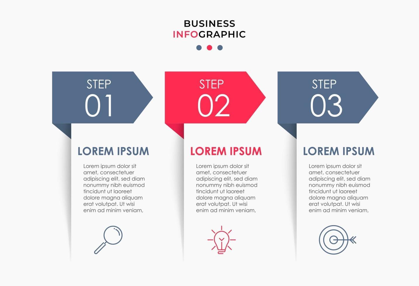 Infographic design business template with icons and 3 options or steps vector