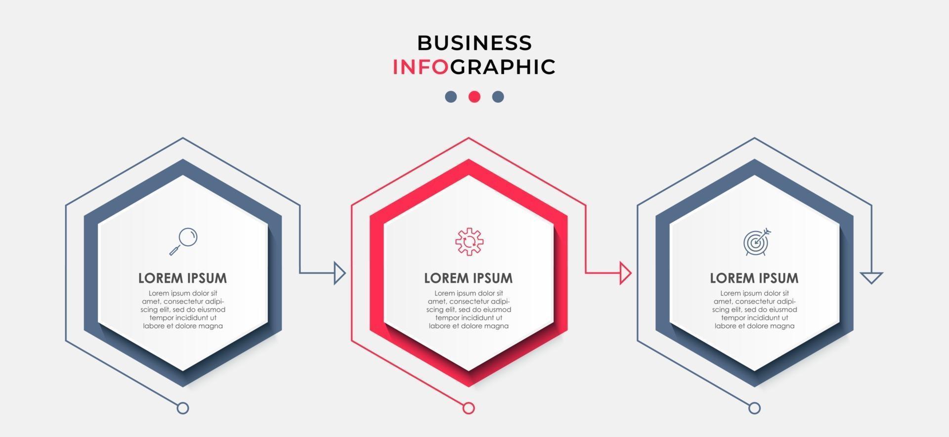 Infographic design business template with icons and 3 options or steps vector