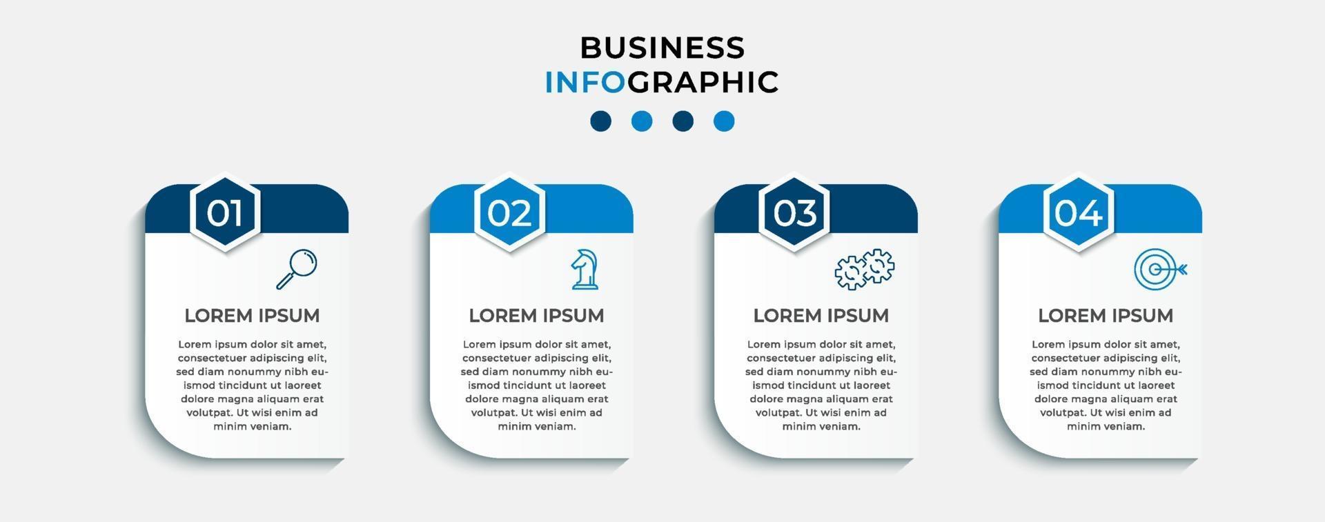 Infographic design template Vector with icons and 4 options or steps