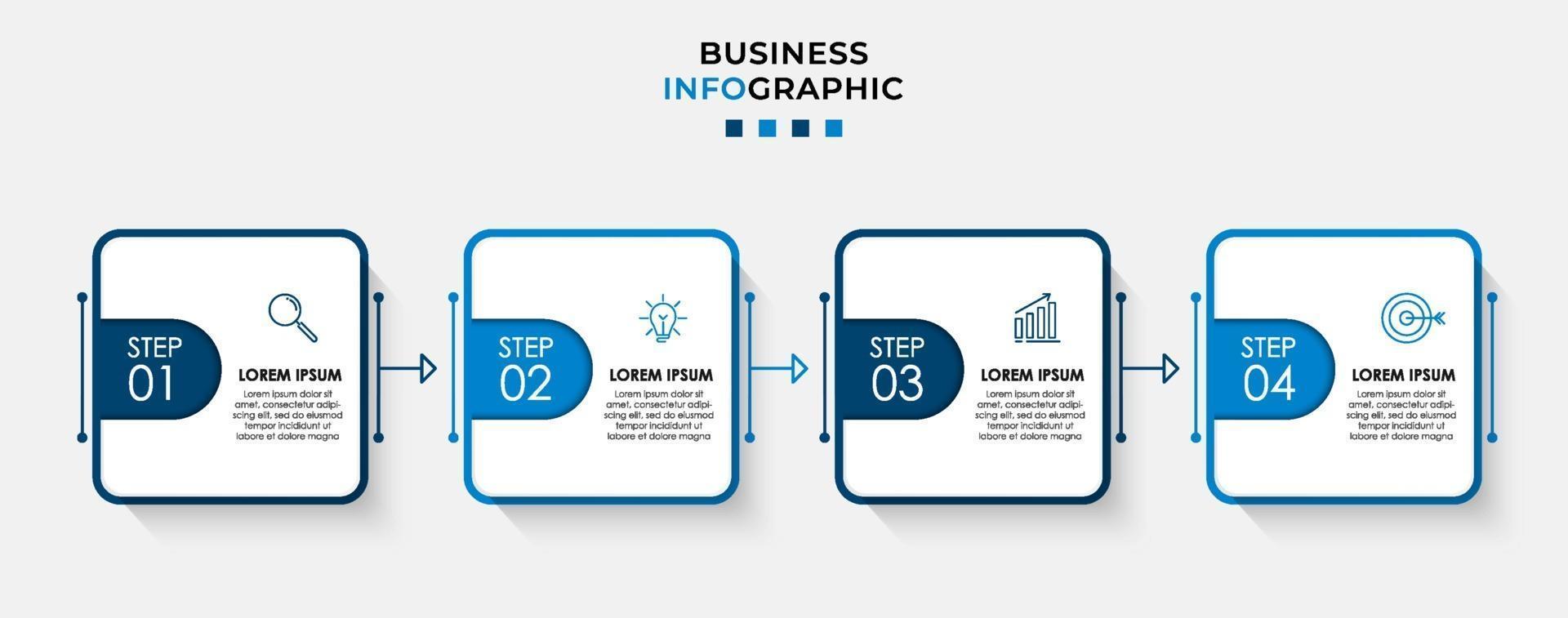 Infographic design template Vector with icons and 4 options or steps