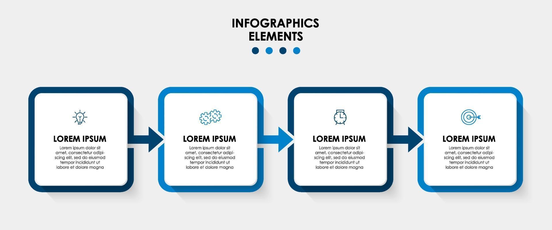 Infographic design template Vector with icons and 4 options or steps