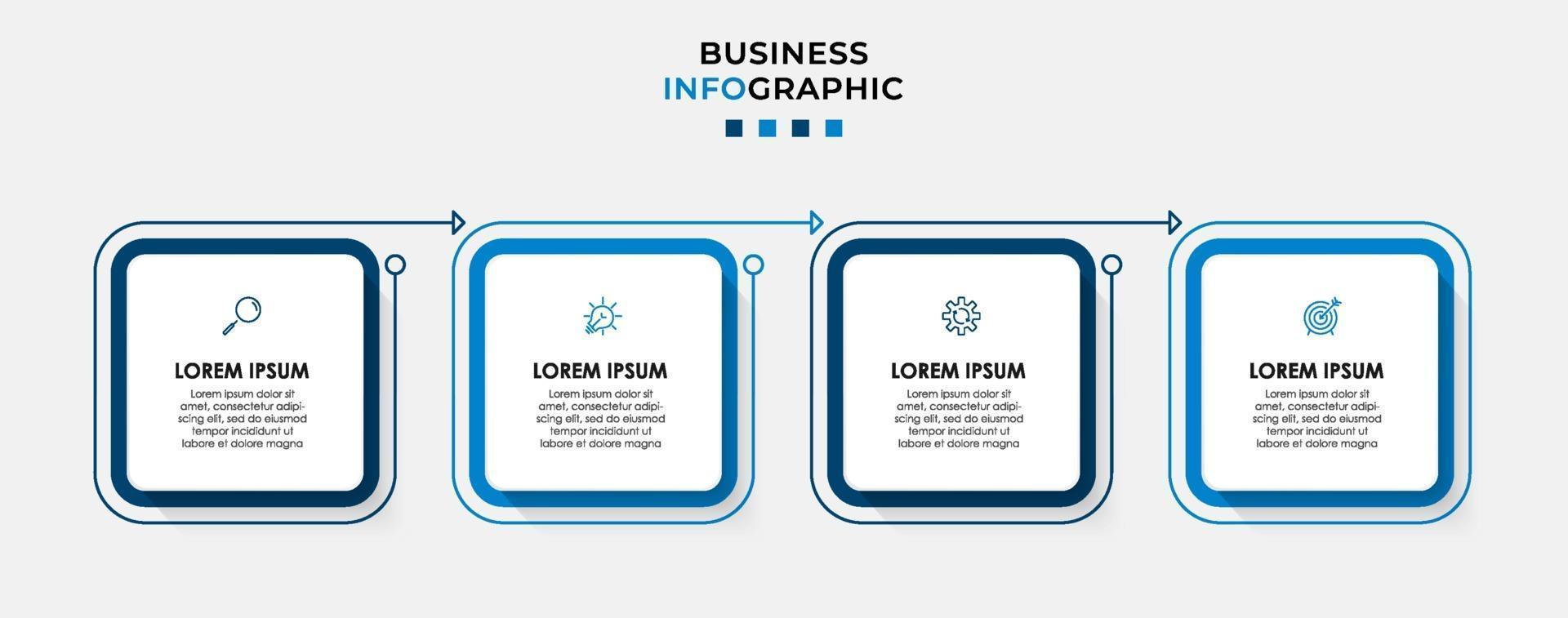 Infographic design template Vector with icons and 4 options or steps