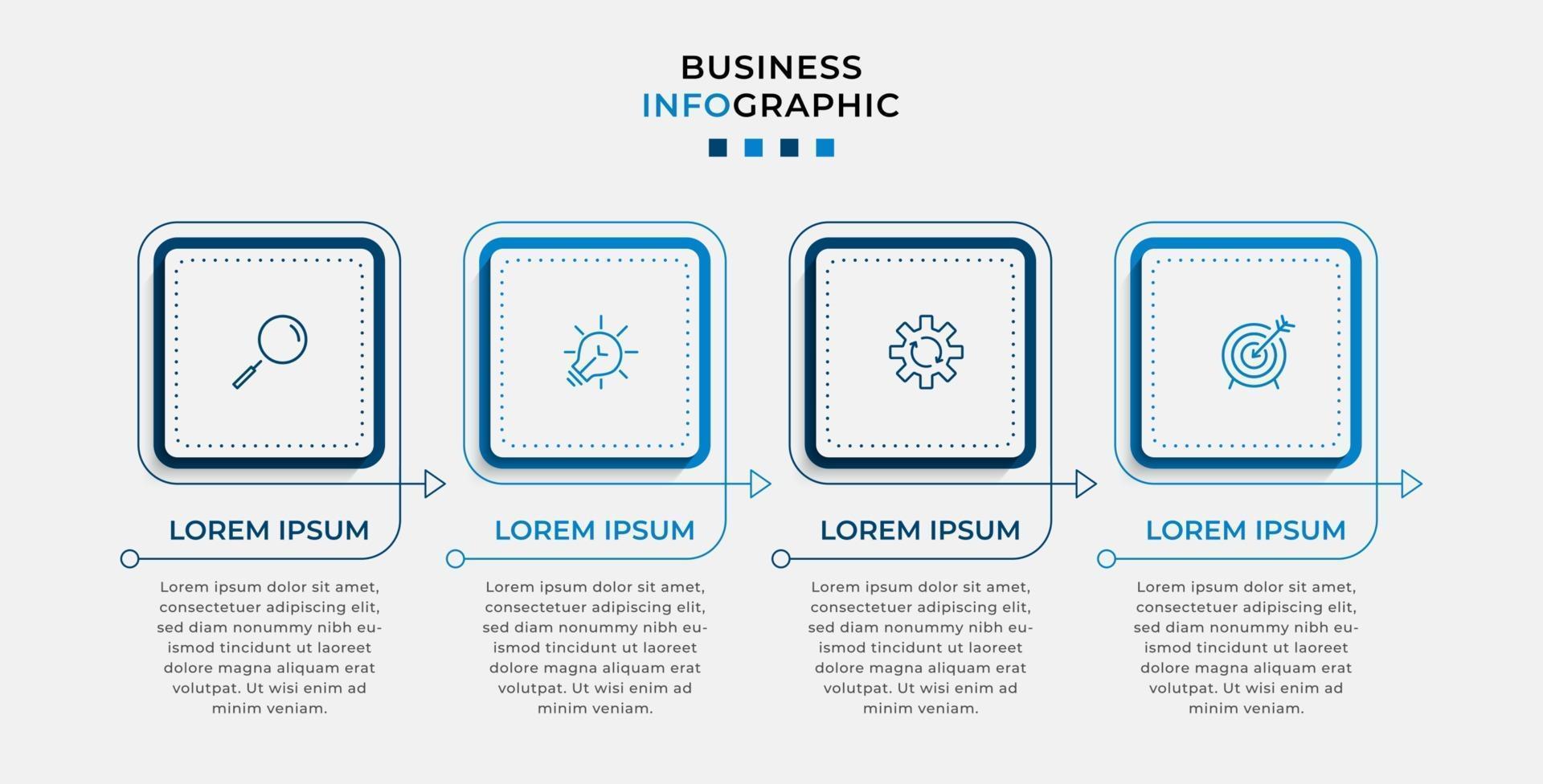 Infographic design template Vector with icons and 4 options or steps