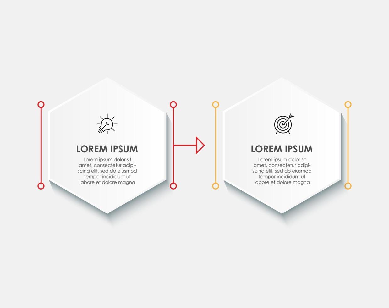 Infographic design template Vector with icons and 2 options or steps