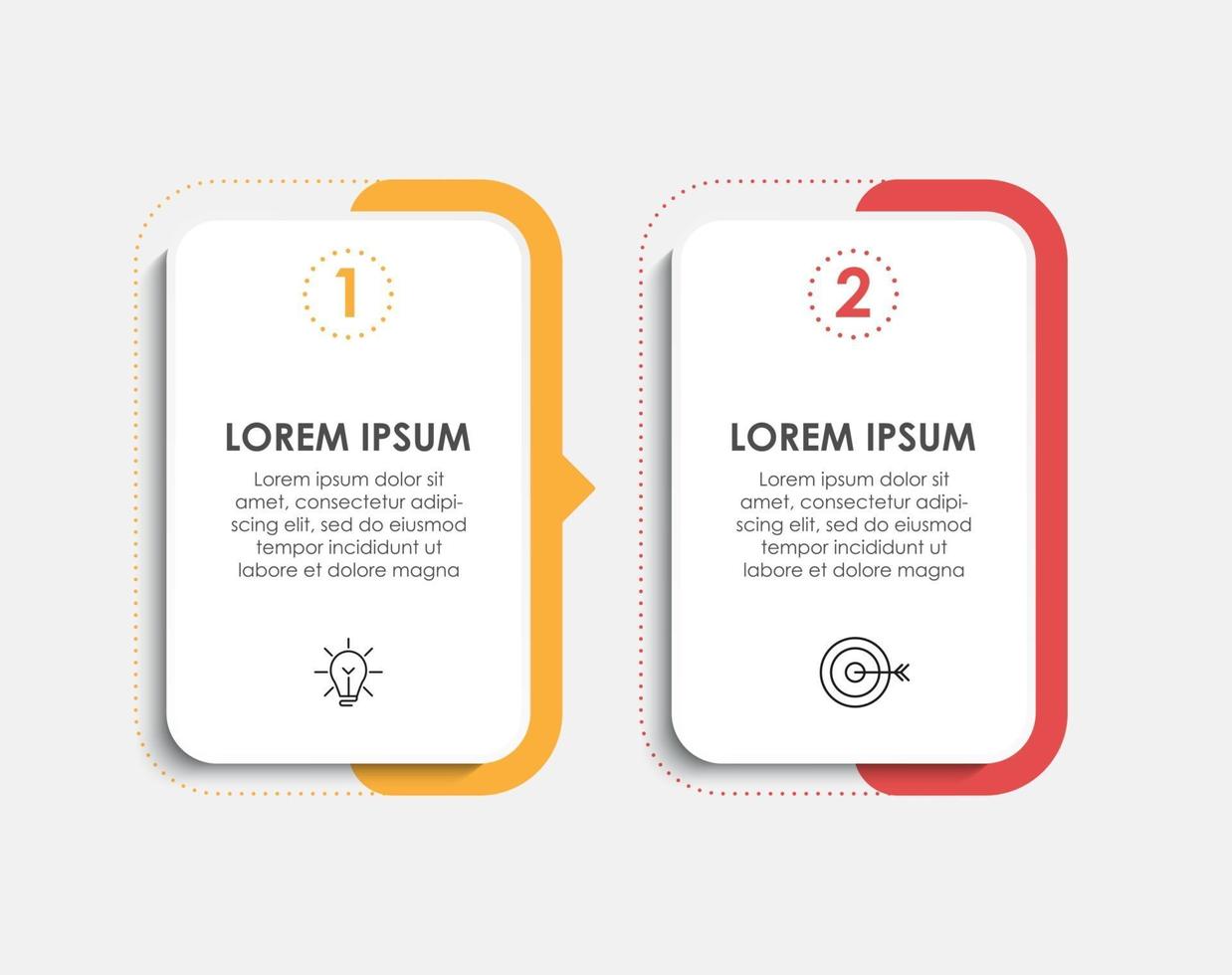 Infographic design template Vector with icons and 2 options or steps