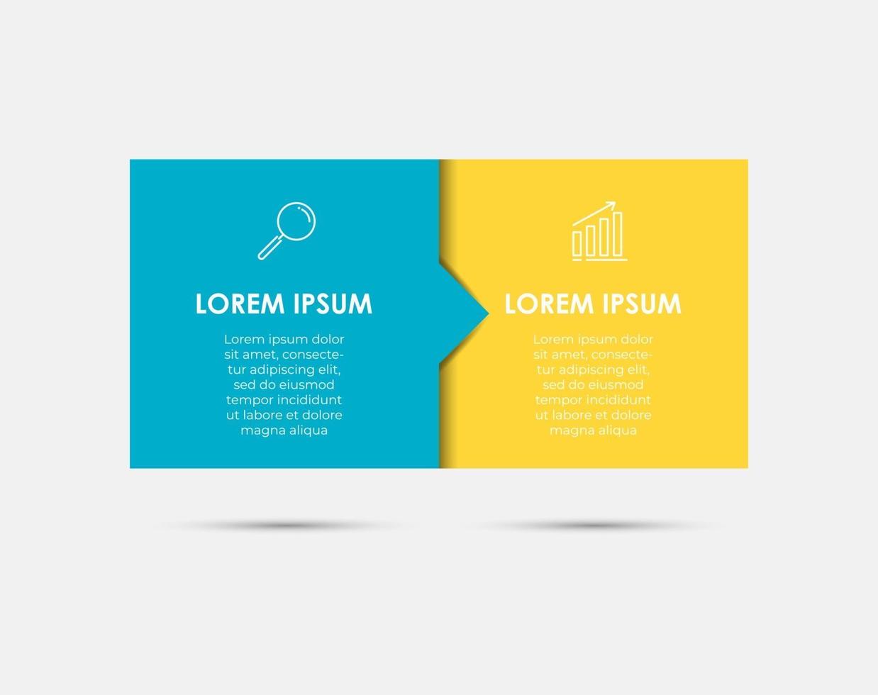 Infographic design template Vector with icons and 2 options or steps
