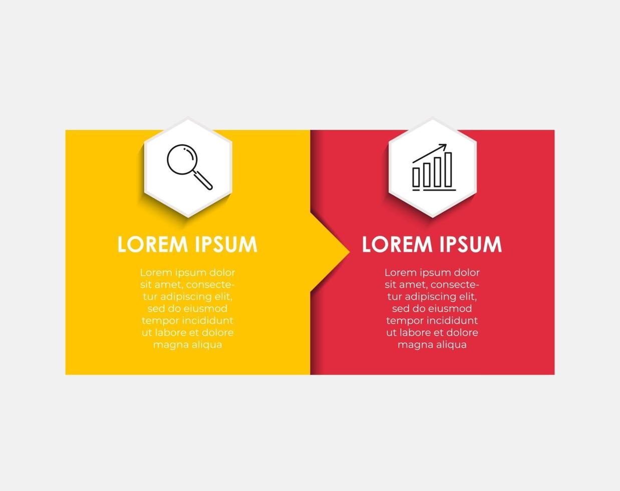 Infographic design template Vector with icons and 2 options or steps