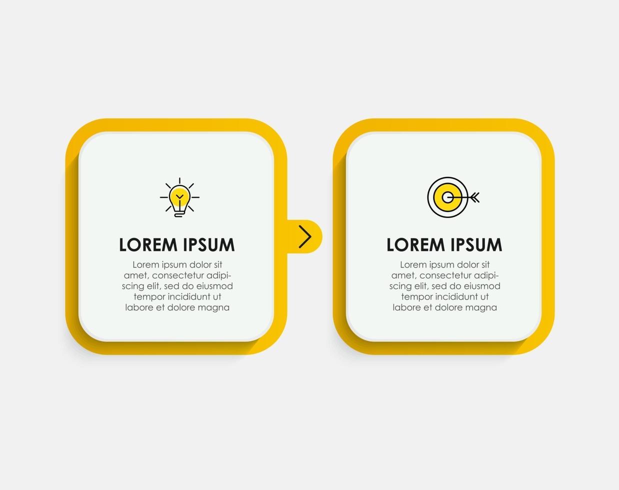 Infographic design template Vector with icons and 2 options or steps