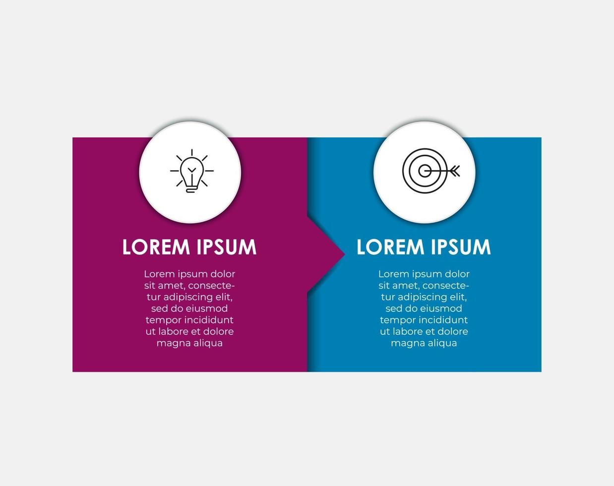 Infographic design template Vector with icons and 2 options or steps
