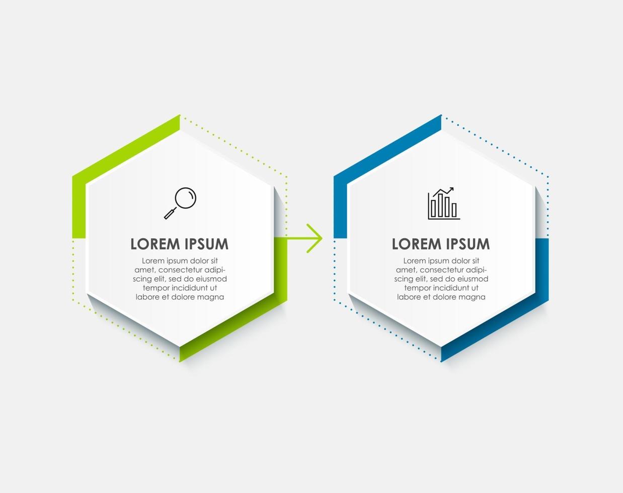 Infographic design template Vector with icons and 2 options or steps