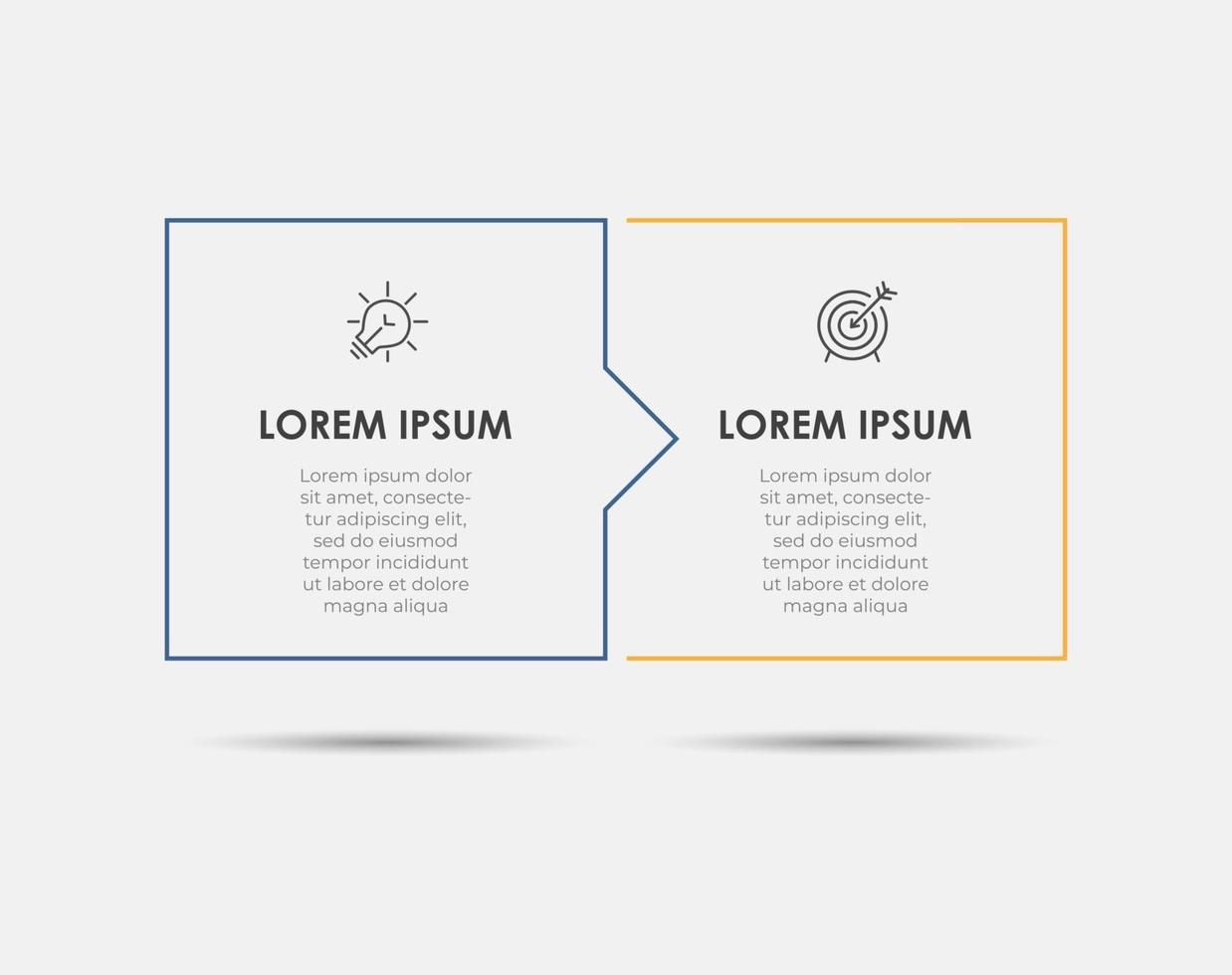 Infographic design template Vector with icons and 2 options or steps