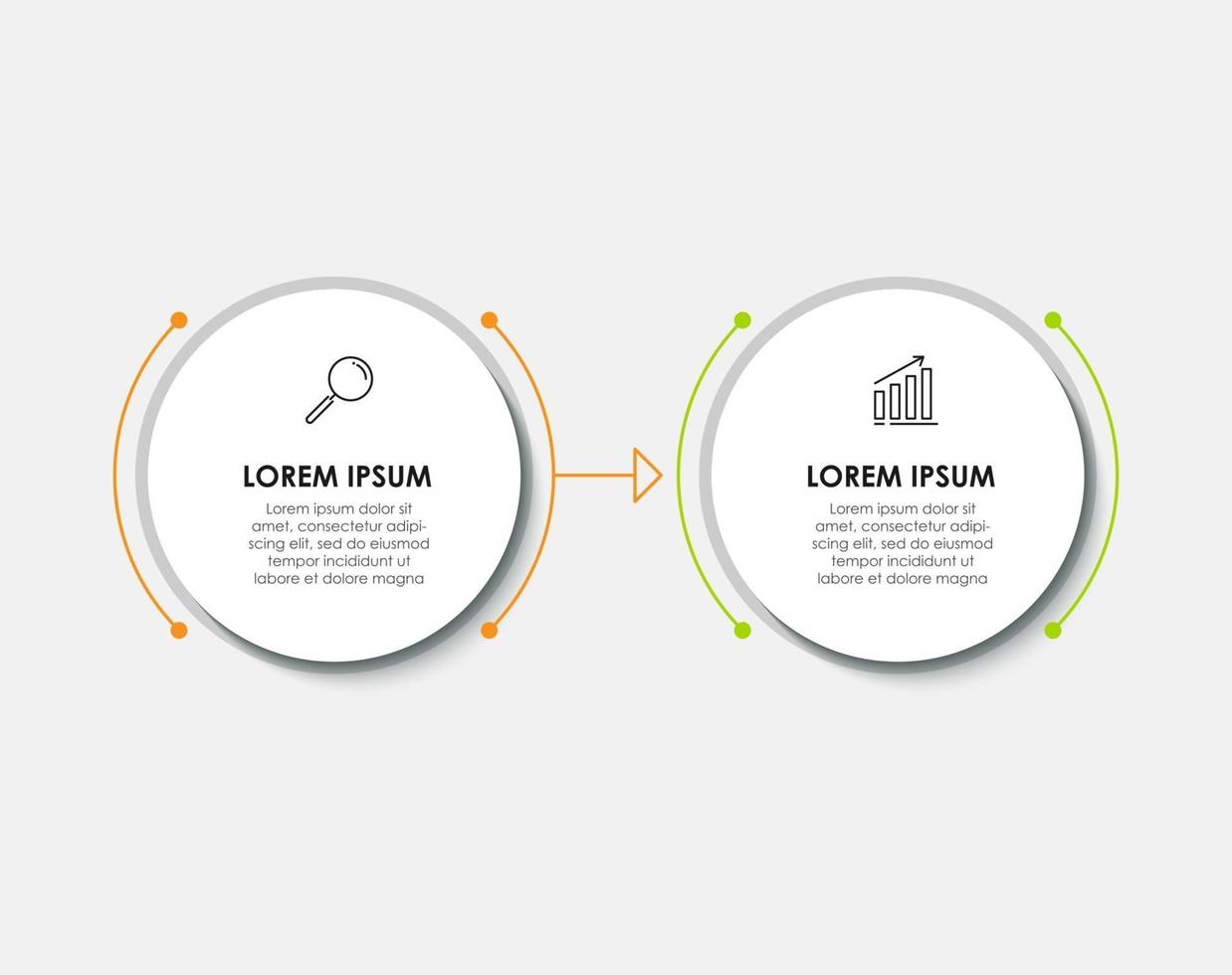 Infographic design template Vector with icons and 2 options or steps