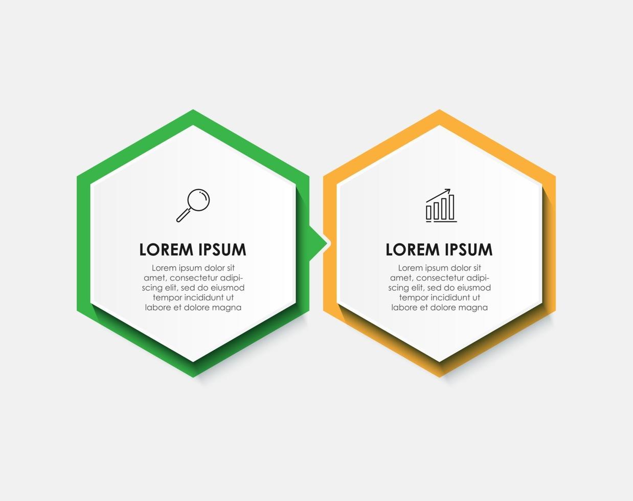 Infographic design template Vector with icons and 2 options or steps