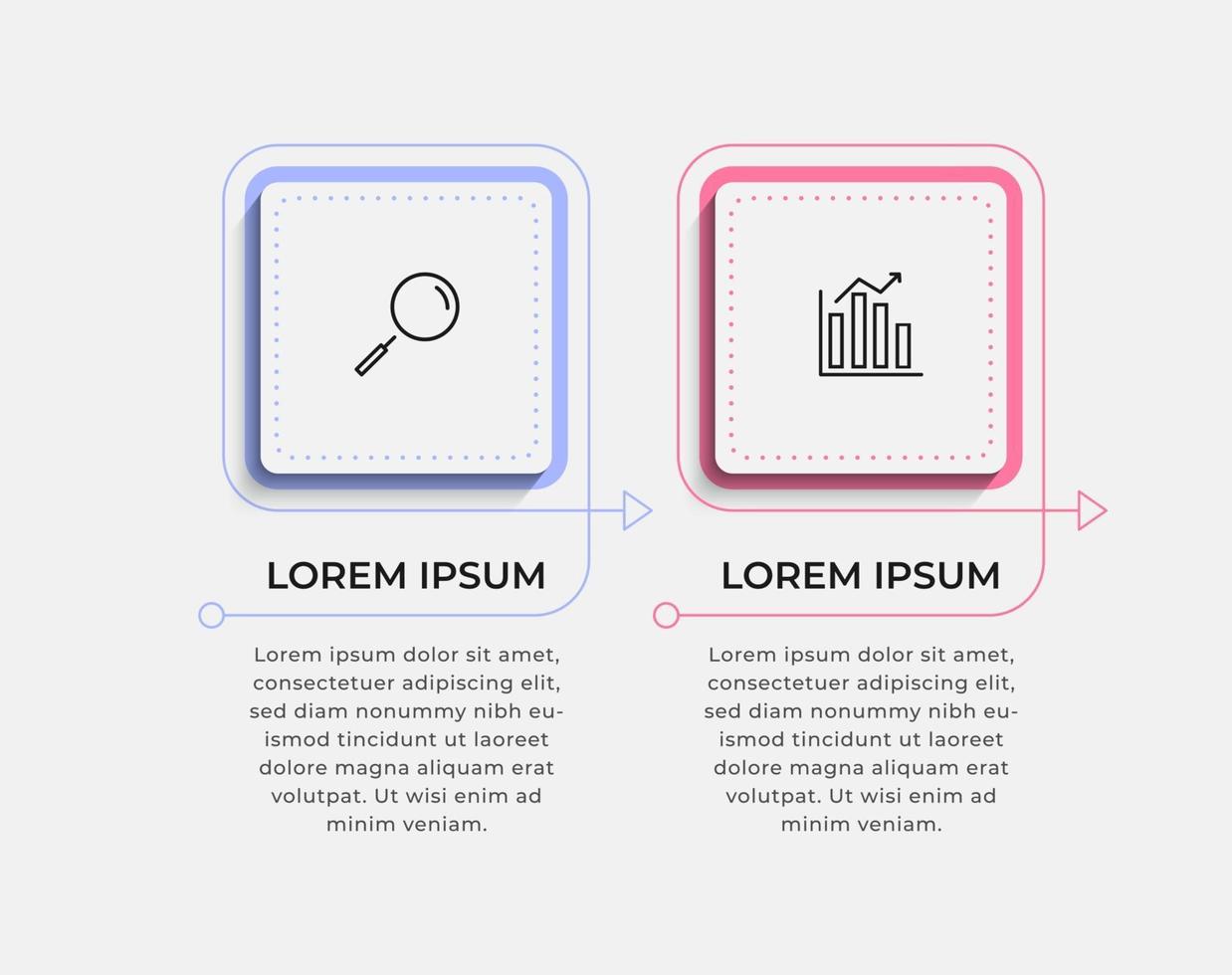 Infographic design template Vector with icons and 2 options or steps